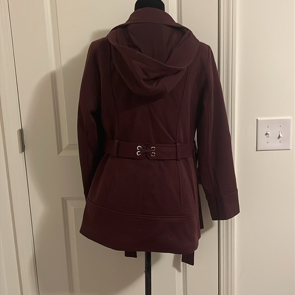 Jones NY Burgundy Knit Double Breasted Peacoat Size M - Picture 7 of 7